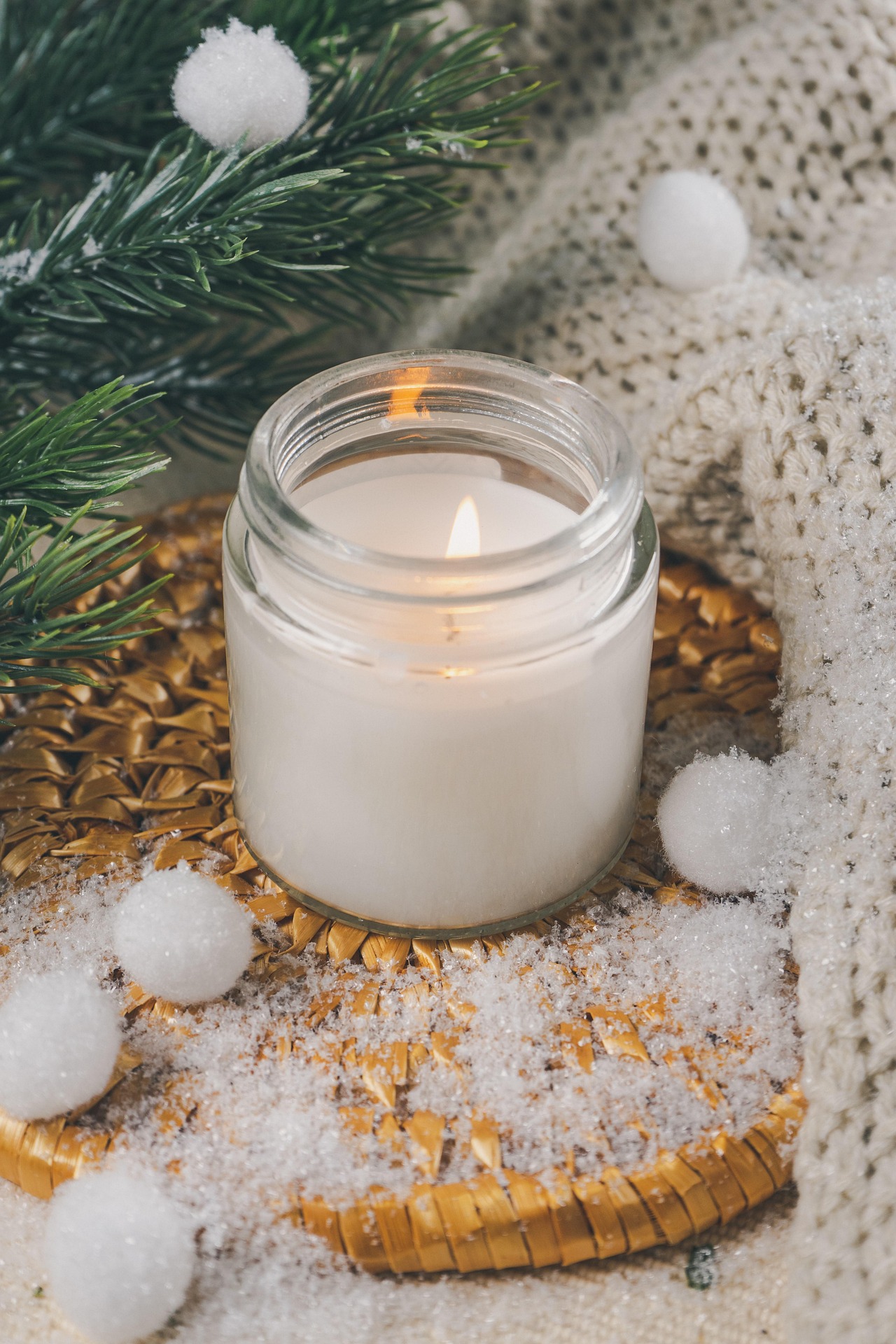 Trio of candles in different sizes