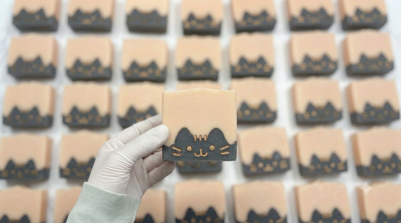 Soap with a debossed monogram